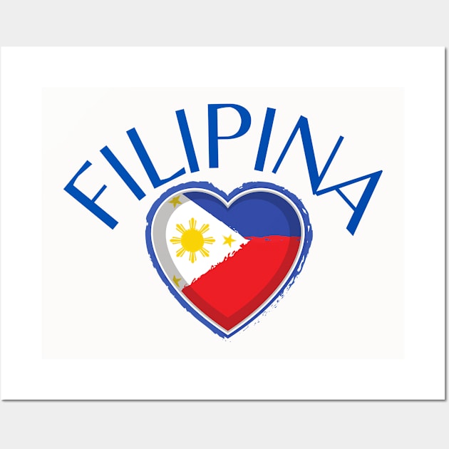 filipina pride - philippine heart flag Wall Art by CatheBelan